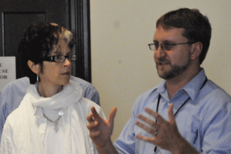 Artistic Director Martha Lavey with General Manager David Schmitz